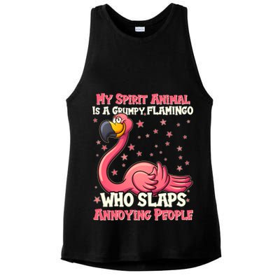 My Spirit Animal Is A Grumpy Flamingo Ladies PosiCharge Tri-Blend Wicking Tank