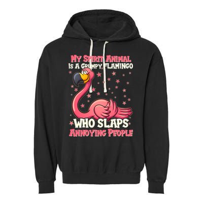 My Spirit Animal Is A Grumpy Flamingo Garment-Dyed Fleece Hoodie