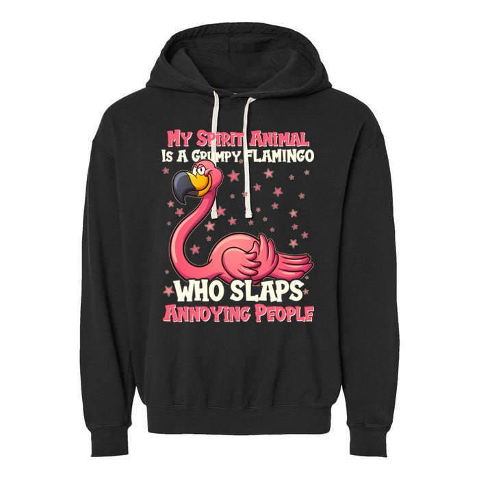 My Spirit Animal Is A Grumpy Flamingo Garment-Dyed Fleece Hoodie