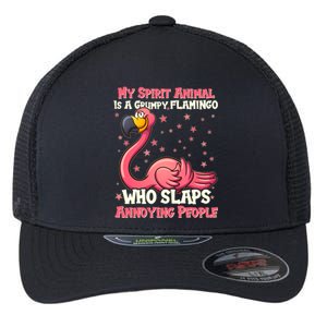 My Spirit Animal Is A Grumpy Flamingo Flexfit Unipanel Trucker Cap