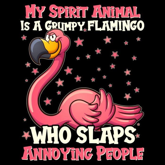 My Spirit Animal Is A Grumpy Flamingo Backpack