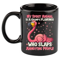 My Spirit Animal Is A Grumpy Flamingo 11oz C Handle Ceramic Mug