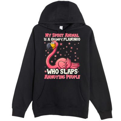 My Spirit Animal Is A Grumpy Flamingo Premium Pullover Hoodie