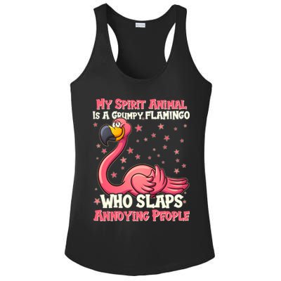 My Spirit Animal Is A Grumpy Flamingo Ladies PosiCharge Competitor Racerback Tank