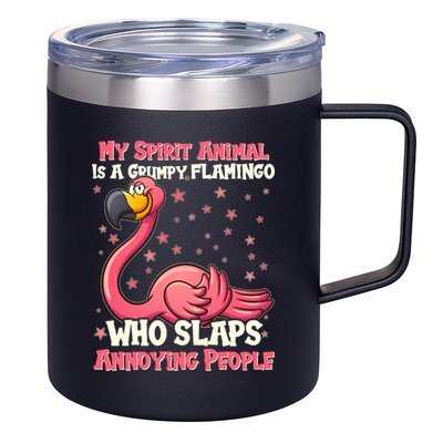 My Spirit Animal Is A Grumpy Flamingo 12oz Stainless Steel Coffee Mug