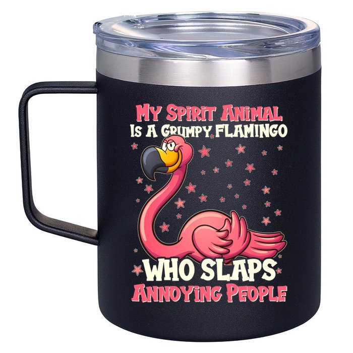 My Spirit Animal Is A Grumpy Flamingo 12oz Stainless Steel Coffee Mug