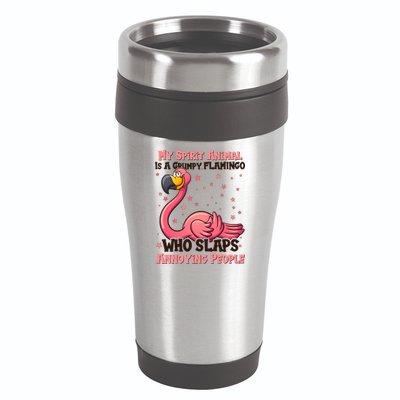My Spirit Animal Is A Grumpy Flamingo 16oz Travel Tumbler