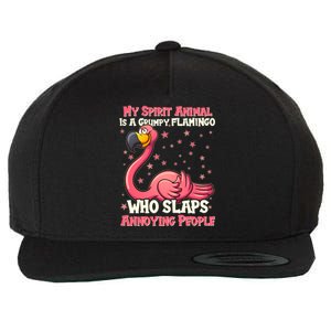 My Spirit Animal Is A Grumpy Flamingo Wool Snapback Cap