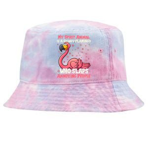 My Spirit Animal Is A Grumpy Flamingo Tie-Dyed Bucket Hat