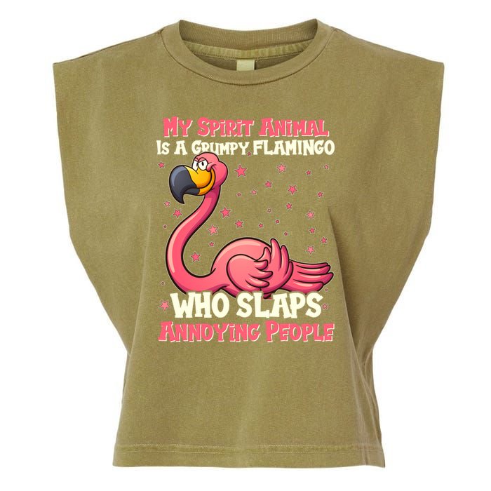 My Spirit Animal Is A Grumpy Flamingo Garment-Dyed Women's Muscle Tee