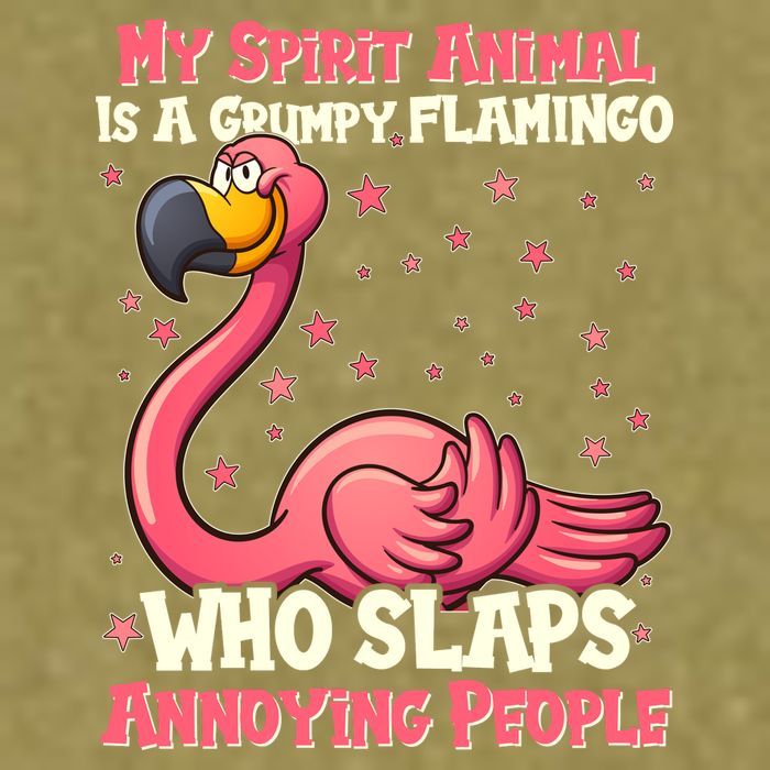 My Spirit Animal Is A Grumpy Flamingo Garment-Dyed Women's Muscle Tee