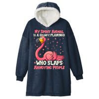 My Spirit Animal Is A Grumpy Flamingo Hooded Wearable Blanket