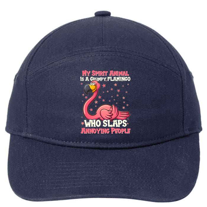 My Spirit Animal Is A Grumpy Flamingo 7-Panel Snapback Hat