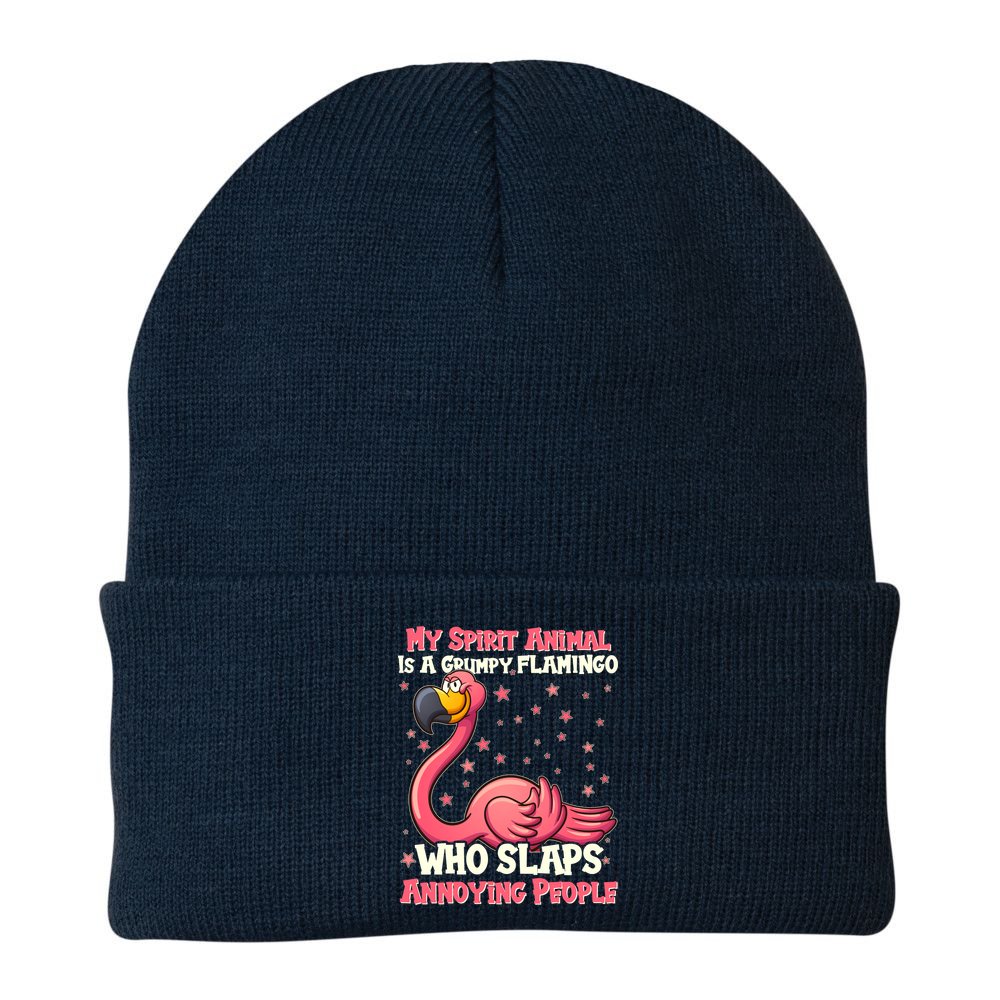 My Spirit Animal Is A Grumpy Flamingo Beanie