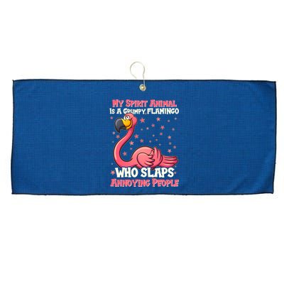 My Spirit Animal Is A Grumpy Flamingo Large Microfiber Waffle Golf Towel