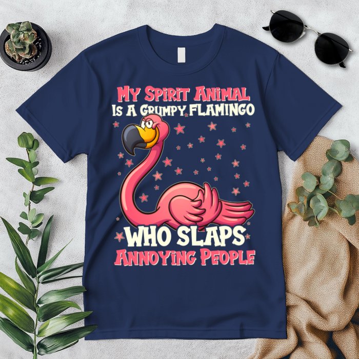 My Spirit Animal Is A Grumpy Flamingo Premium T-Shirt