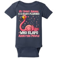 My Spirit Animal Is A Grumpy Flamingo Baby Bodysuit