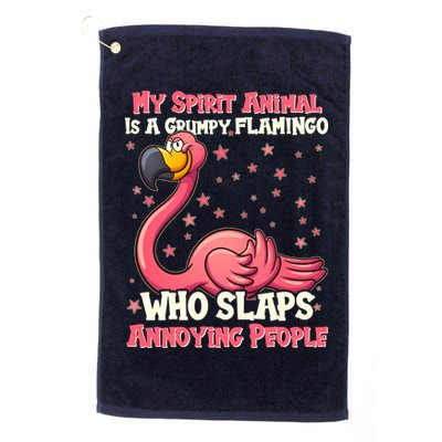 My Spirit Animal Is A Grumpy Flamingo Golf Towel