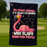 My Spirit Animal Is A Grumpy Flamingo Golf Towel