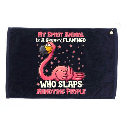 My Spirit Animal Is A Grumpy Flamingo Grommeted Golf Towel