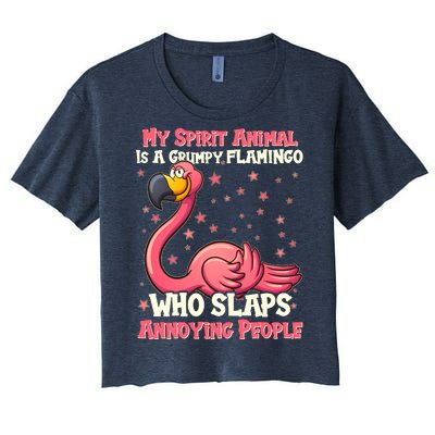 My Spirit Animal Is A Grumpy Flamingo Women's Crop Top Tee