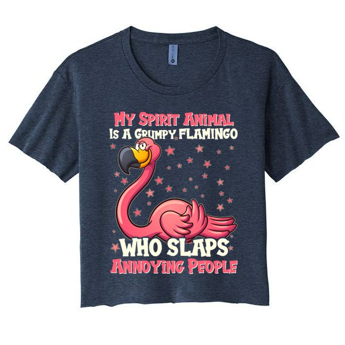 My Spirit Animal Is A Grumpy Flamingo Crop Top