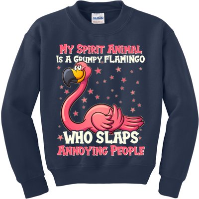 My Spirit Animal Is A Grumpy Flamingo Kids Sweatshirt