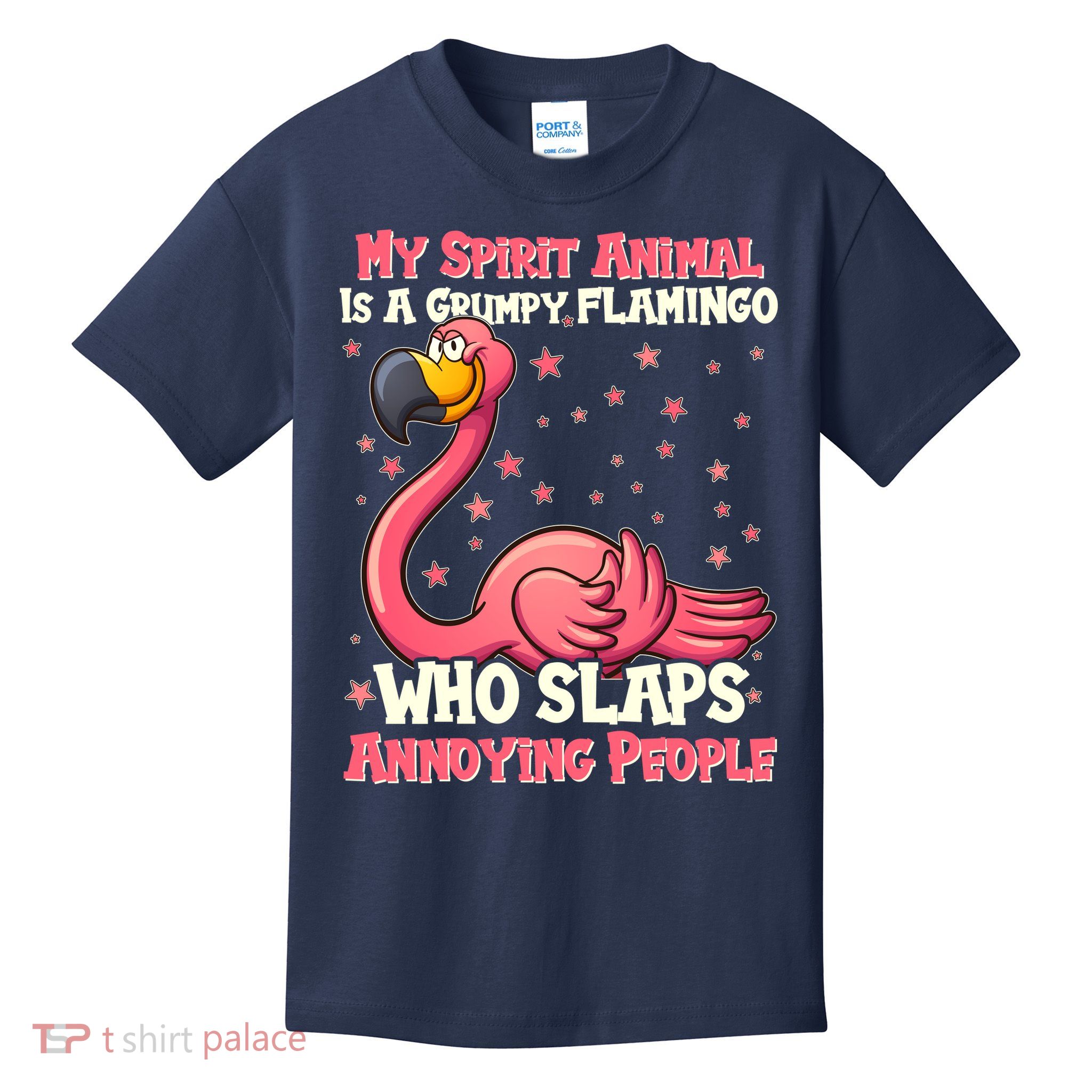 My Spirit Animal Is A Grumpy Flamingo Kids T-Shirt