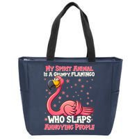 My Spirit Animal Is A Grumpy Flamingo Zip Tote Bag