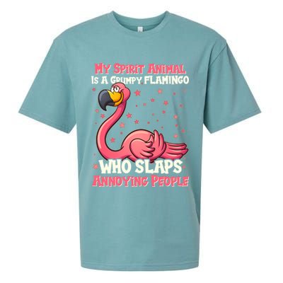 My Spirit Animal Is A Grumpy Flamingo Sueded Cloud Jersey T-Shirt