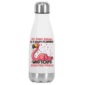 My Spirit Animal Is A Grumpy Flamingo Stainless Steel Insulated Water Bottle