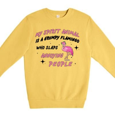 My Spirit Animal Is Grumpy Flamingo Premium Crewneck Sweatshirt