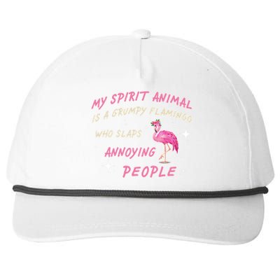 My Spirit Animal Is Grumpy Flamingo Snapback Five-Panel Rope Hat