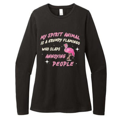 My Spirit Animal Is Grumpy Flamingo Womens CVC Long Sleeve Shirt