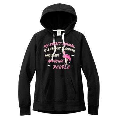 My Spirit Animal Is Grumpy Flamingo Women's Fleece Hoodie