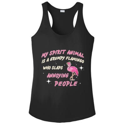 My Spirit Animal Is Grumpy Flamingo Ladies PosiCharge Competitor Racerback Tank