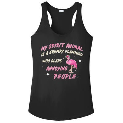 My Spirit Animal Is Grumpy Flamingo Ladies PosiCharge Competitor Racerback Tank