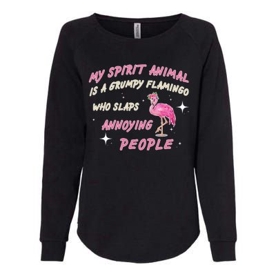 My Spirit Animal Is Grumpy Flamingo Womens California Wash Sweatshirt