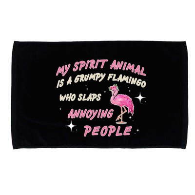 My Spirit Animal Is Grumpy Flamingo Microfiber Hand Towel