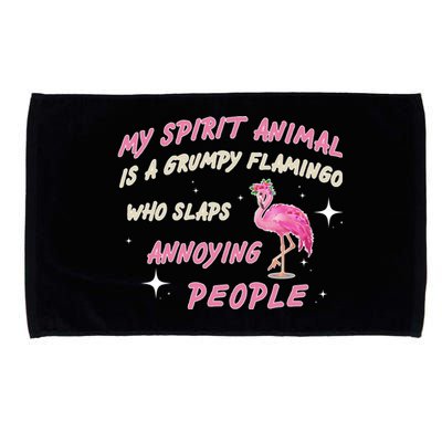 My Spirit Animal Is Grumpy Flamingo Microfiber Hand Towel