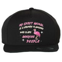 My Spirit Animal Is Grumpy Flamingo Wool Snapback Cap