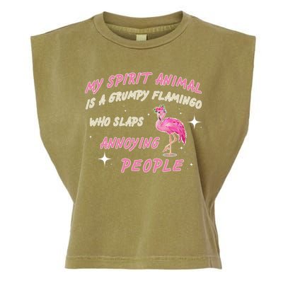 My Spirit Animal Is Grumpy Flamingo Garment-Dyed Women's Muscle Tee