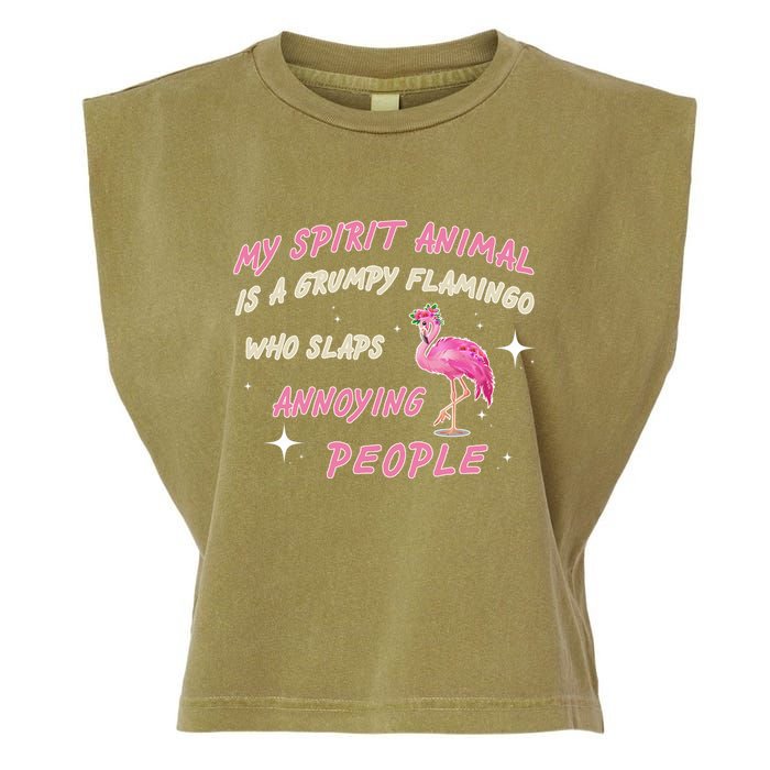 My Spirit Animal Is Grumpy Flamingo Garment-Dyed Women's Muscle Tee