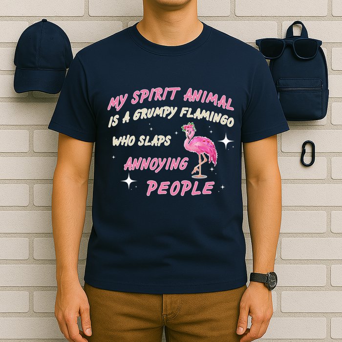 My Spirit Animal Is Grumpy Flamingo T-Shirt