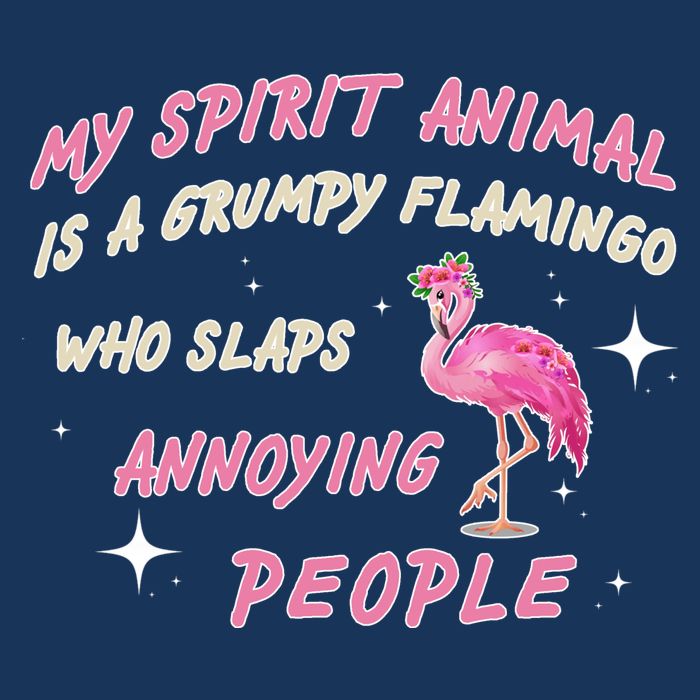 My Spirit Animal Is Grumpy Flamingo Button