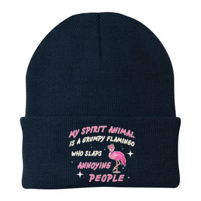 My Spirit Animal Is Grumpy Flamingo Knit Cap Winter Beanie