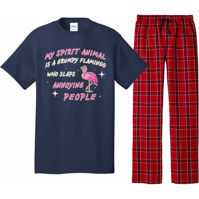 My Spirit Animal Is Grumpy Flamingo Pajama Set