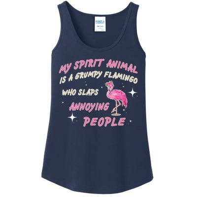 My Spirit Animal Is Grumpy Flamingo Ladies Essential Tank