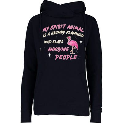 My Spirit Animal Is Grumpy Flamingo Womens Funnel Neck Pullover Hood