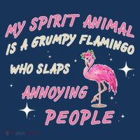My Spirit Animal Is Grumpy Flamingo Flatbill Hat